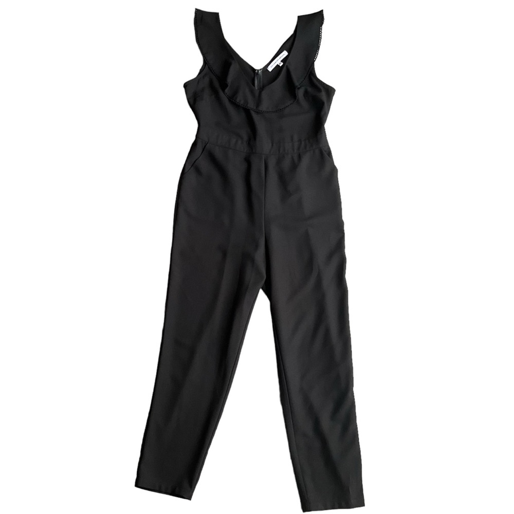 Cupcakes and Cashmere Black Lima Jumpsuit Ruffles Pockets Modern Minimal… - Picture 2 of 16